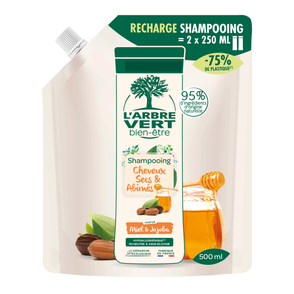 Ökologisches Shampoo für trockenes und strapaziertes Haar 500ml Refill