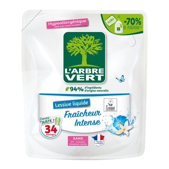 Recharge lessive liquide écologique Fraîcheur Intense 1.53L