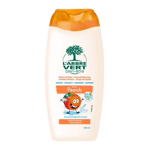 Shampooing & Douche écologique Enfants parfum Pêche 260ml 