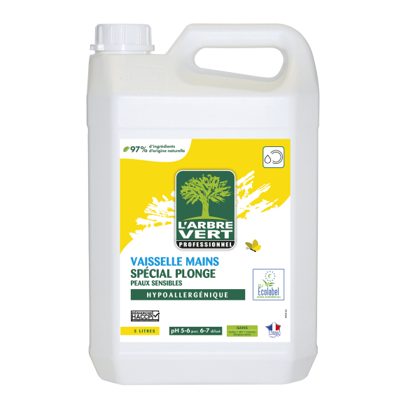 Vaisselle & Mains écologique Peaux sensibles 5L Professionnel
