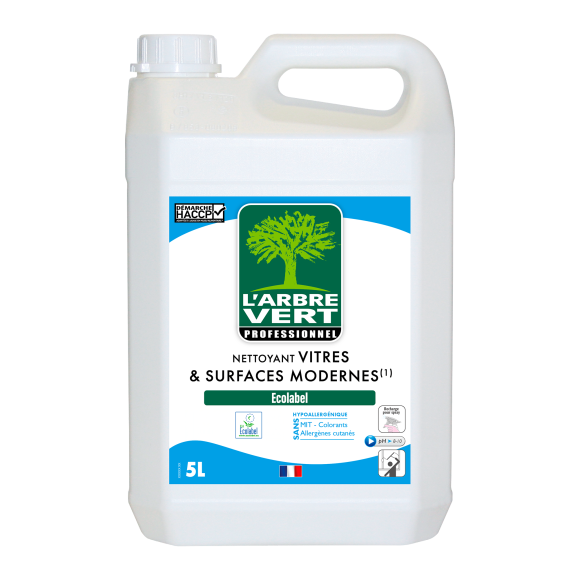 Nettoyant écologique Vitres et Surfaces modernes 5L Professionnel