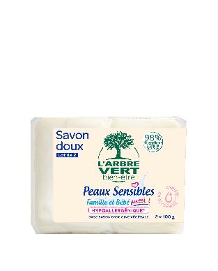 Savon doux écologique Peaux Sensibles 2x100g