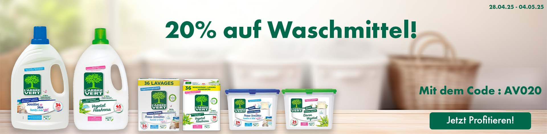 arbrevert.ch - 20% auf waschmittel
