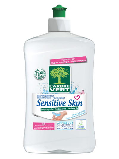 Liquide vaisselle écologique Peaux Sensibles 500ml | L'ARBRE VERT