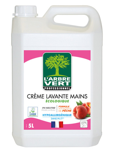 Crème lavante mains écologique Pêche 5L | L'ARBRE VERT