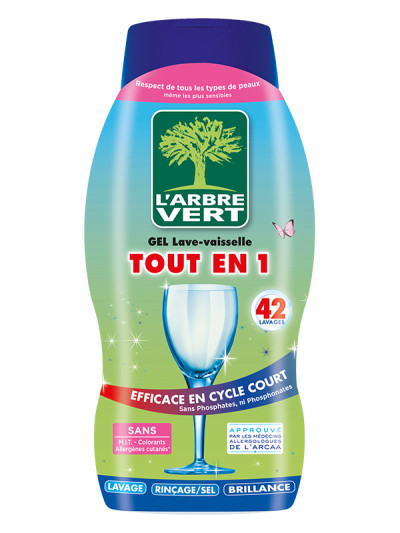 Gel lave-vaisselle Tout en 1 écologique 720ml | L'ARBRE VERT