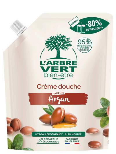 Recharge Gel douche écologique Argan 500ml - surgras & nourrissant | L'ARBRE VERT