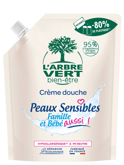 Recharge Gel douche écologique Peaux Sensibles 500ml | L'ARBRE VERT