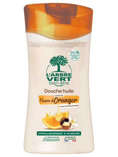 Douche huile écologique au parfum Fleur d'Oranger 250ml | L'ARBRE VERT