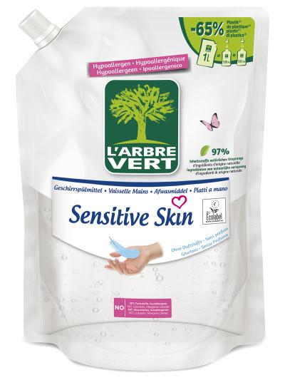 Ökologisches Geschirrspülmittel Sensitive Skin 1L Refill | L'ARBRE VERT