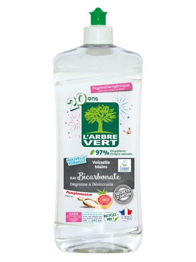Liquide vaisselle écologique au Bicarbonate parfum Pamplemousse 750ml | L'ARBRE VERT