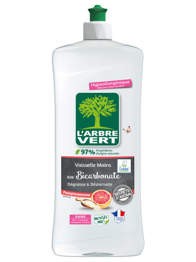 Liquide vaisselle écologique au Bicarbonate parfum Pamplemousse 750ml | L'ARBRE VERT