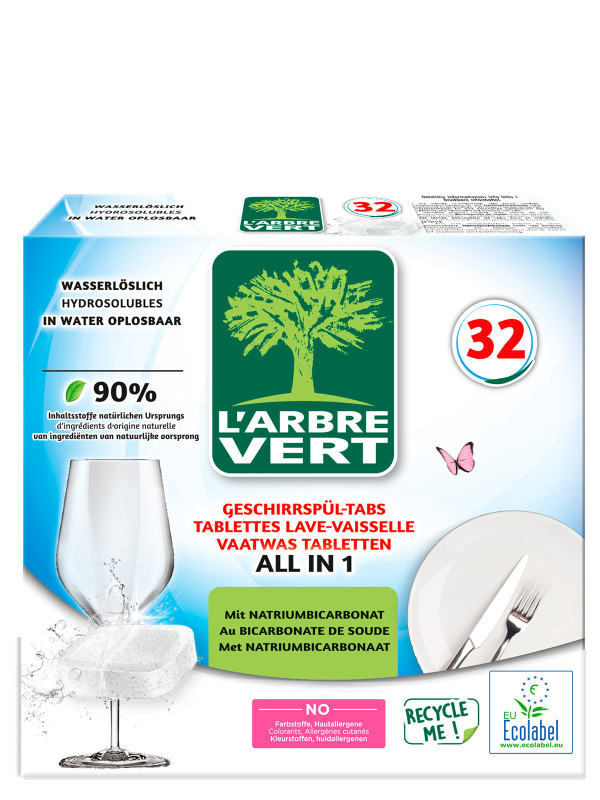 Tablettes lave-vaisselle écologique tout en1 x30 - UNI VERT