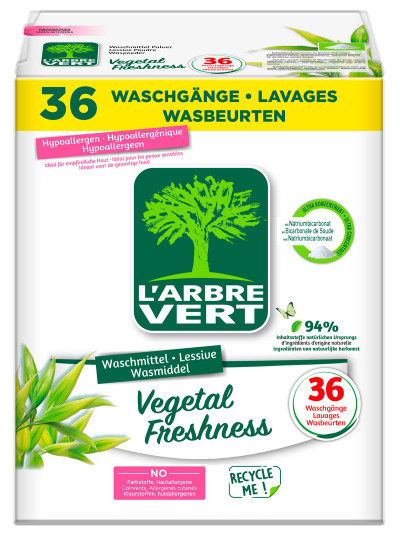 Öko Waschmittel Pulver Vegetal Freshness 1.8kg | L'ARBRE VERT