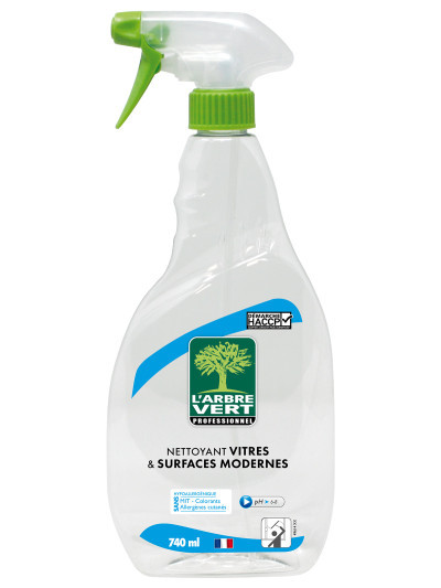 Nettoyant écologique vitres et surfaces modernes 740ml Professionnel | L'ARBRE VERT